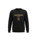 Balmain Black Embroidered Sweatshirt – Gold Logo