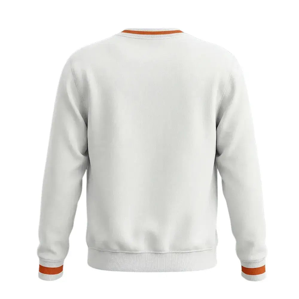 Hermès White Crewneck Sweatshirt – Orange Trim