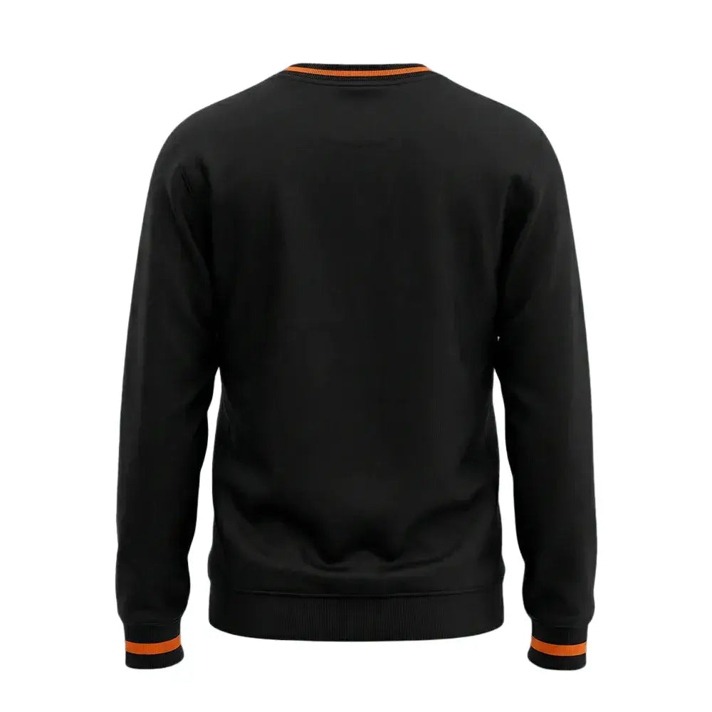 Hermès Black Crewneck Sweatshirt – Orange Trim