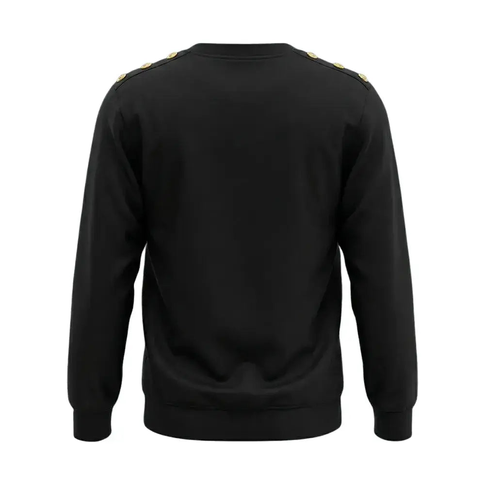 Balmain Black Embroidered Sweatshirt – Gold Logo